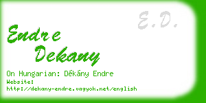 endre dekany business card